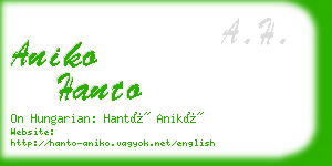 aniko hanto business card